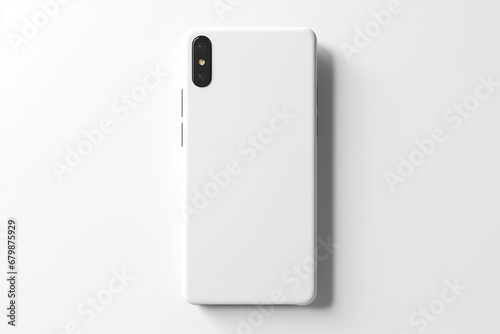 mockup of a white silicone phone case on a smartphone, set against a clean white gradient background photo