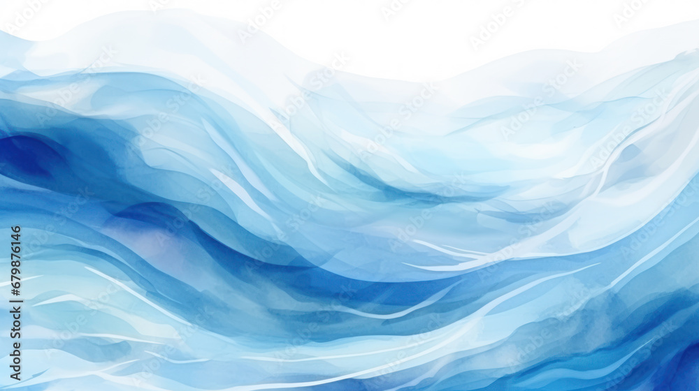 Luminous Watercolor Blue Wave Pattern