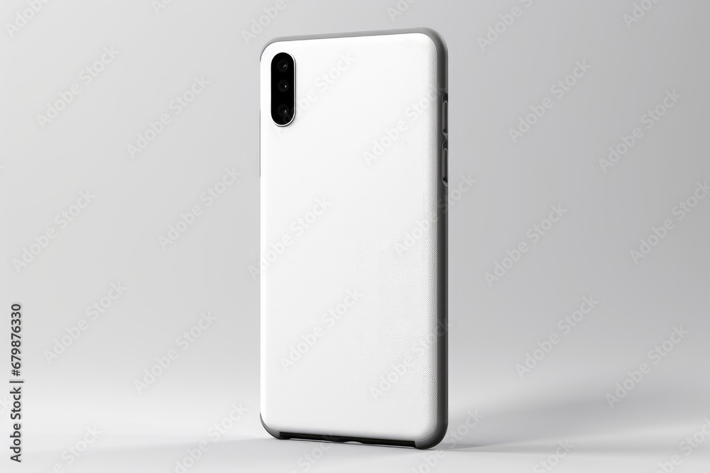 white silicone phone case mockup on a smartphone, displayed on a clean, neutral background, showcasing its smooth finish and precise cutouts white silicone phone case mockup on a smartphone, displayed on a clean, neutral background, showcasing its smooth finish and precise cutouts