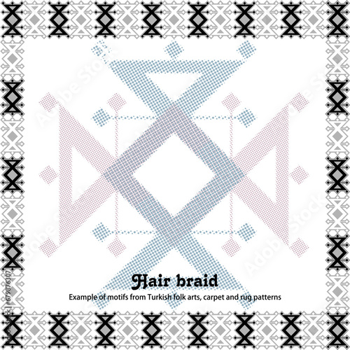 Turkish Rug and carpet design vector motif,