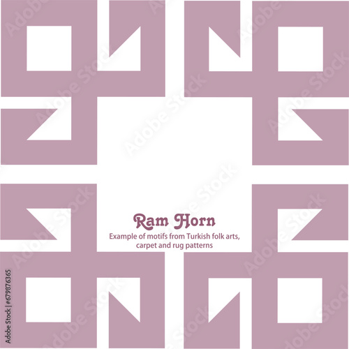 Turkish Rug and carpet design vector motif,