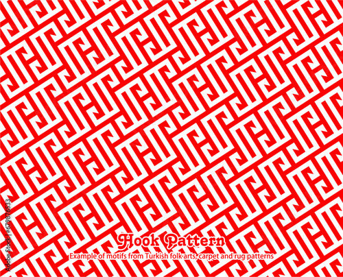 Turkish Rug and carpet design vector motif,