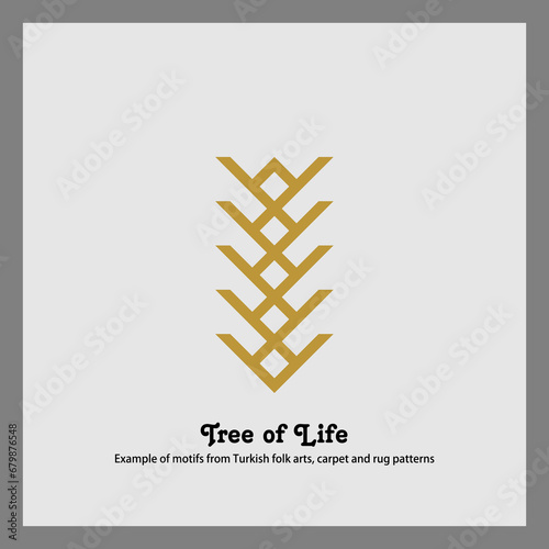 Turkish Rug and carpet design vector motif,