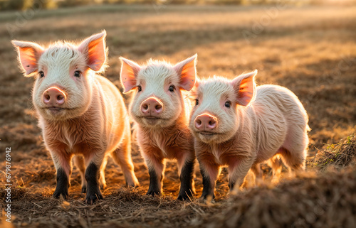 Cute little pig on the farm © tanya78