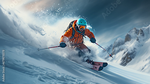 beautiful photography of ski winter season  snow  ultra HD