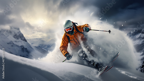 beautiful photography of ski winter season, snow, ultra HD © Altair Studio
