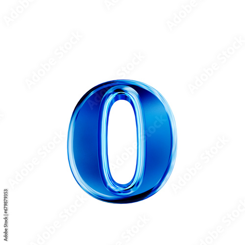 Blue symbol with bevel. letter o