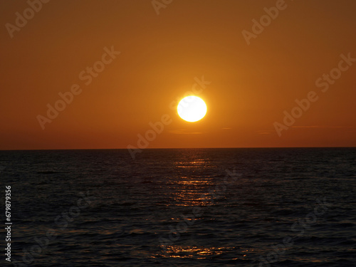 Golden sunset in the Florida coast of the Gulf of Mexico. 