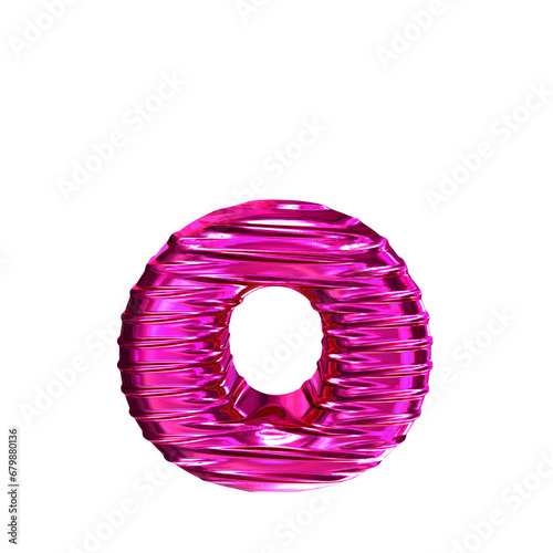 Purple symbol with ribbed horizontal. letter o