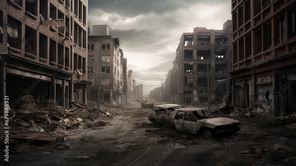 The city after the apocalypse. AI Generated The city after the apocalypse. AI Generated