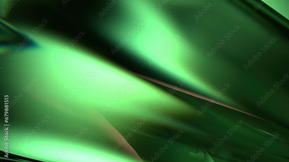 Green Glass Fresh Refraction and Reflection Elegant Modern 3D Rendering Abstract Background Green Glass Fresh Refraction and Reflection Elegant Modern 3D Rendering Abstract Background