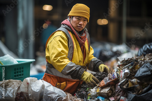 worker at a recycling plant