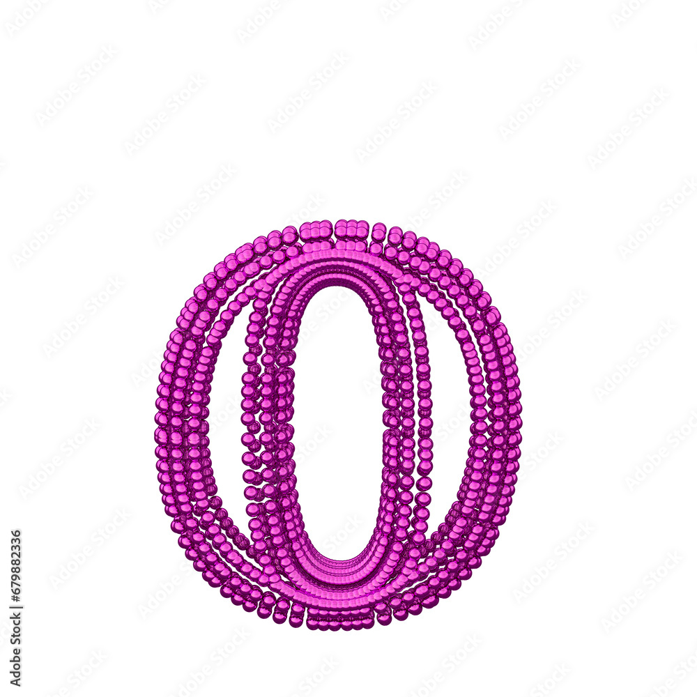 Symbol of small purple spheres. letter o Symbol of small purple spheres. letter o