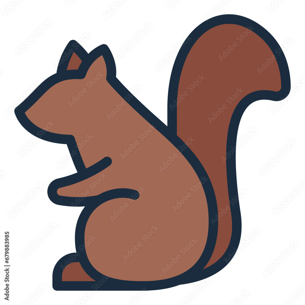 Squirrel colorful filled line icon Squirrel colorful filled line icon