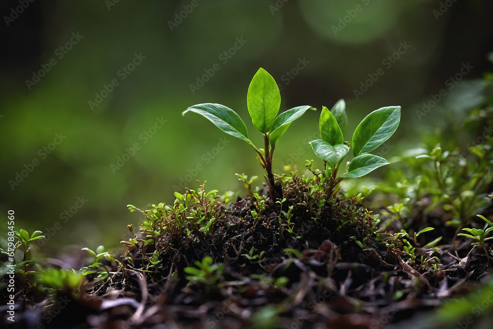 Young Plant Growing In Sunlight Young Plant Growing In Sunlight