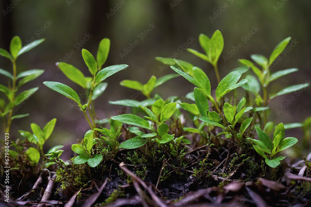 Young Plant Growing In Sunlight Young Plant Growing In Sunlight