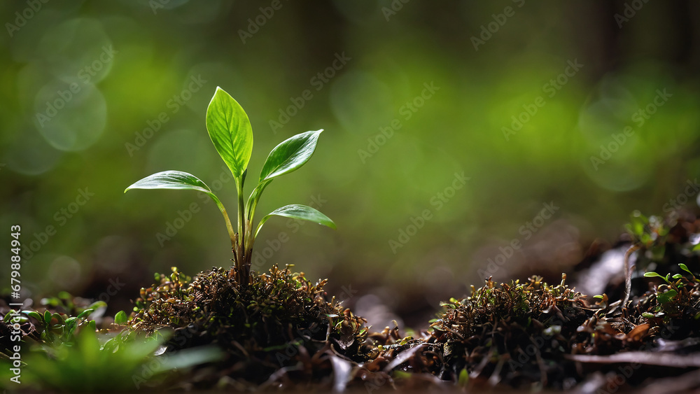 Young Plant Growing In Sunlight