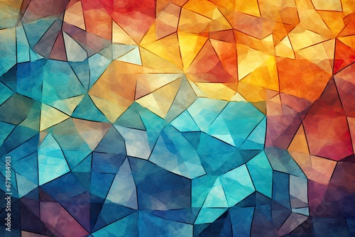 All the Colors Mosaic: Vintage Abstract Illustration with a Vibrant Twist