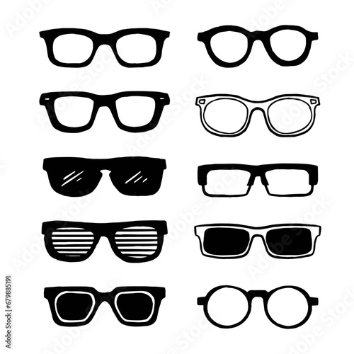 Retro sunglasses icon. Vector illustration of stylish sunglasses for summer fashion.