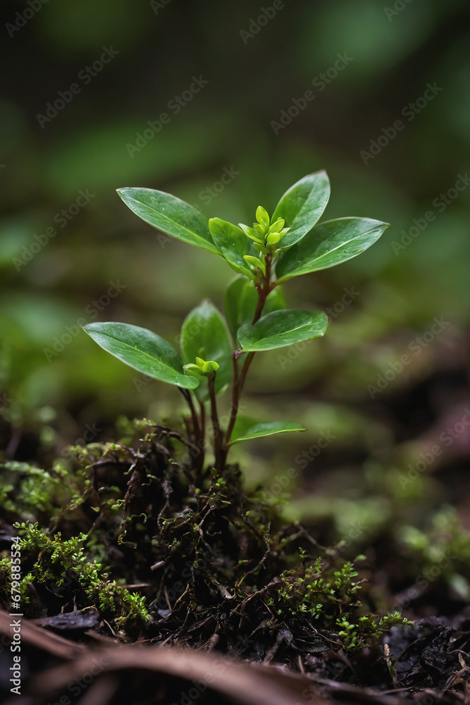 Young Plant Growing In Sunlight Young Plant Growing In Sunlight