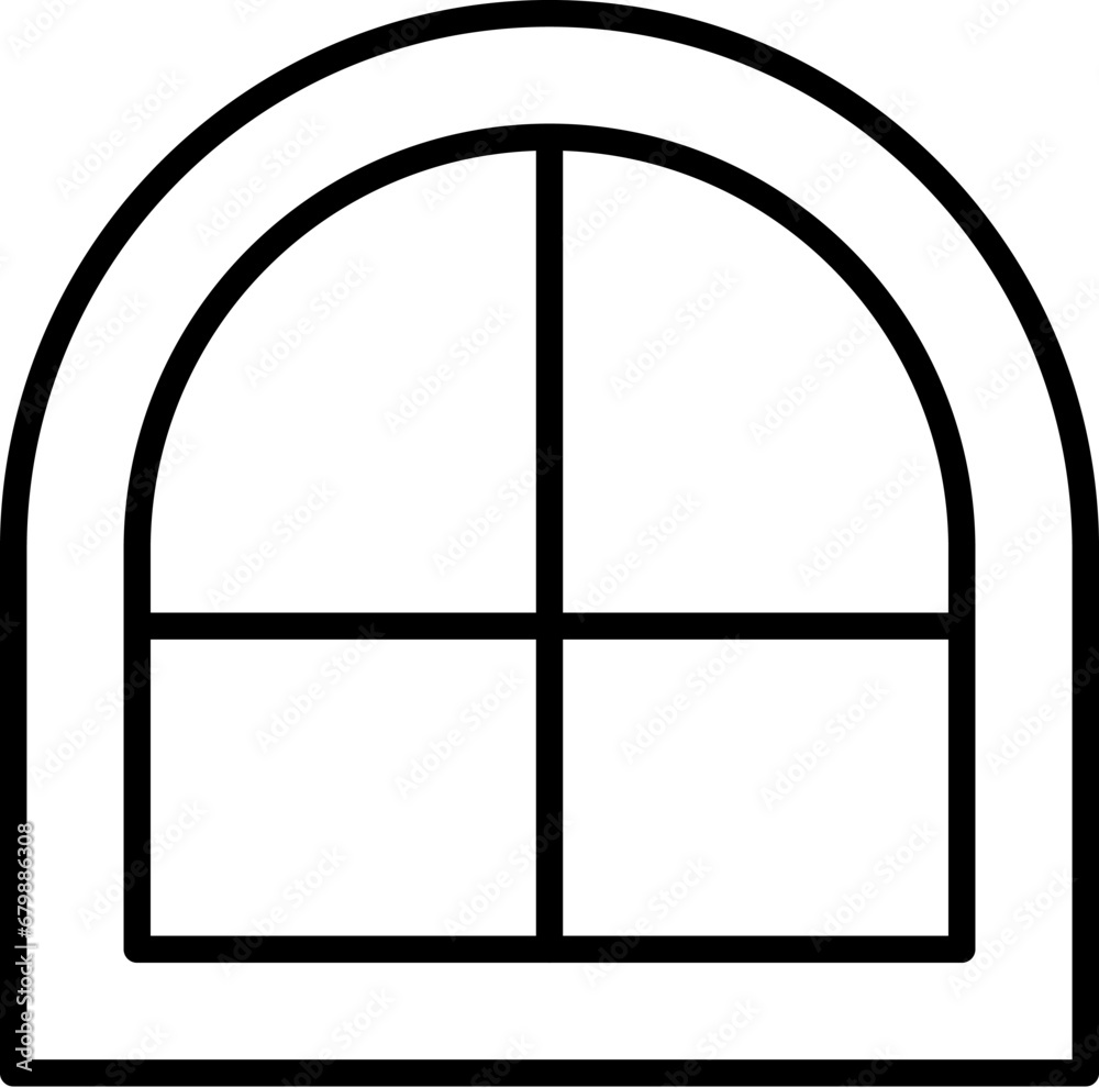 Window Simple Minimalistic Outline Icon. Suitable for books, stores, shops. Editable stroke in minimalistic outline style. Symbol for design