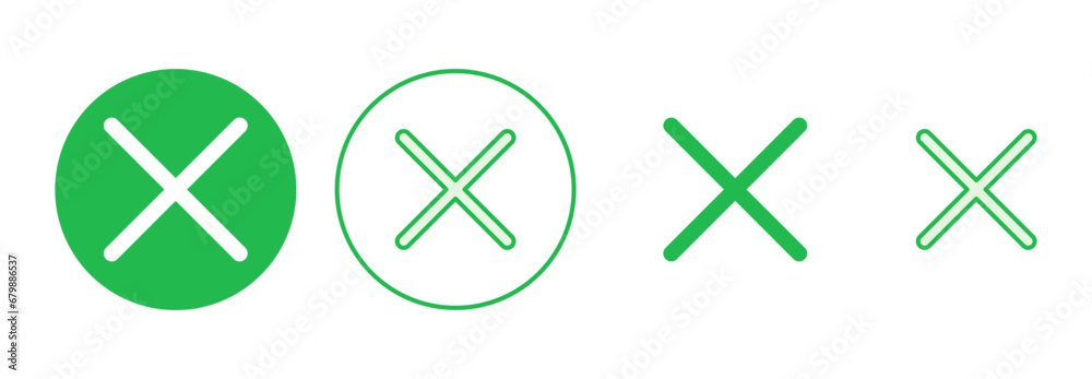Close icon set. Delete icon vector. cross sign Close icon set. Delete icon vector. cross sign