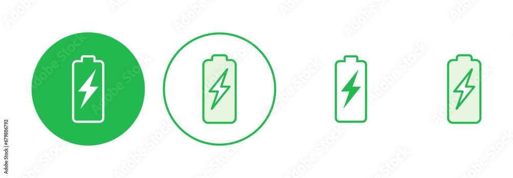 Battery icon set. battery charge level. battery charging icon Battery icon set. battery charge level. battery charging icon