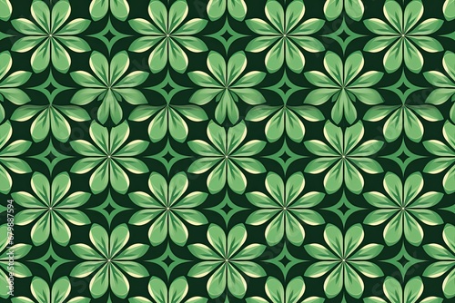 Lucky Charms: Clover Green Color Digital Image with an Enchanting Pattern