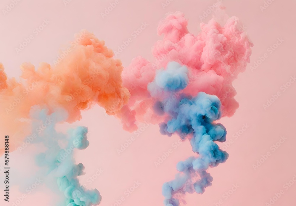 custom made wallpaper toronto digitalabstract figures of smoke and steam of colors on a white and pale pink background