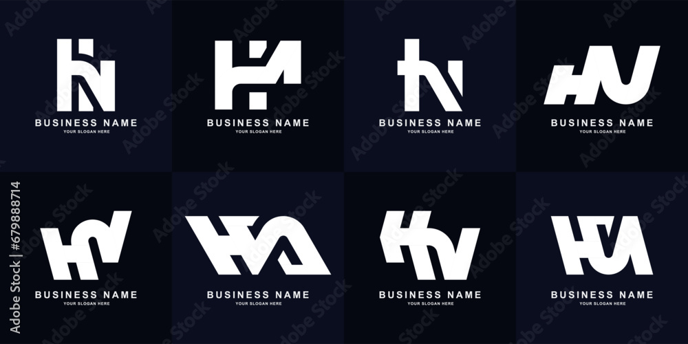 Collection letter HN or NH monogram logo design Collection letter HN or NH monogram logo design