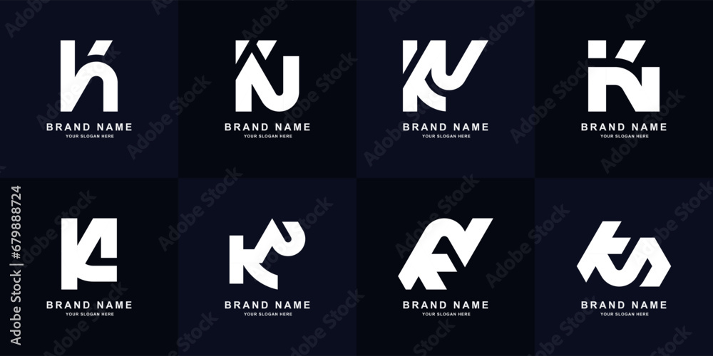 Collection letter KN or NK monogram logo design Collection letter KN or NK monogram logo design
