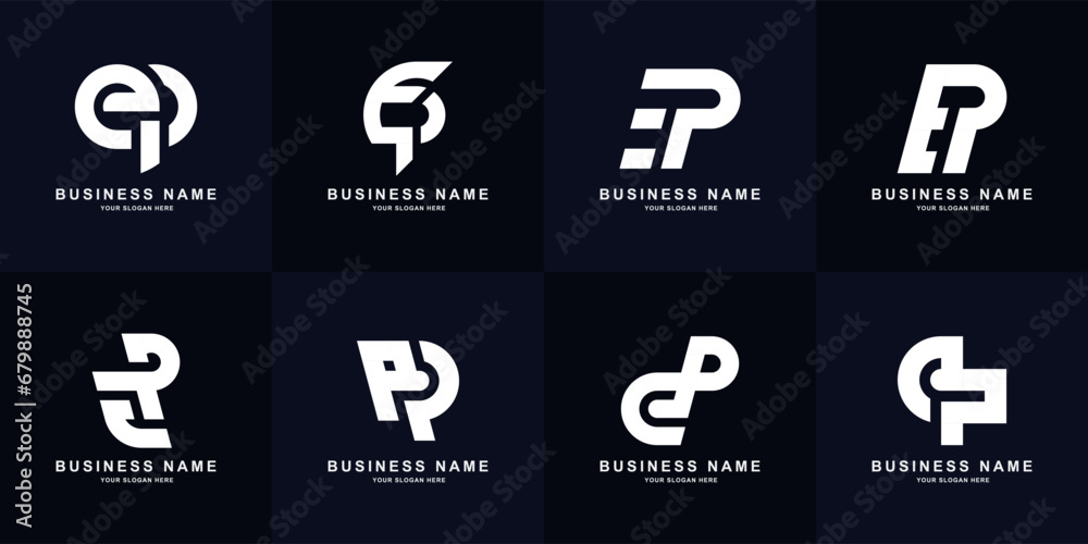 Collection letter EP or PE monogram logo design Collection letter EP or PE monogram logo design