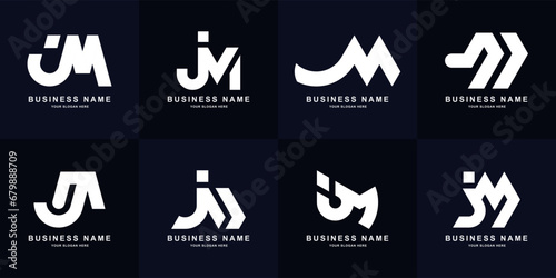 Collection letter JM or MJ monogram logo design