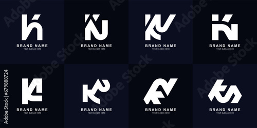 Collection letter KN or NK monogram logo design