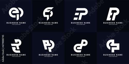 Collection letter EP or PE monogram logo design