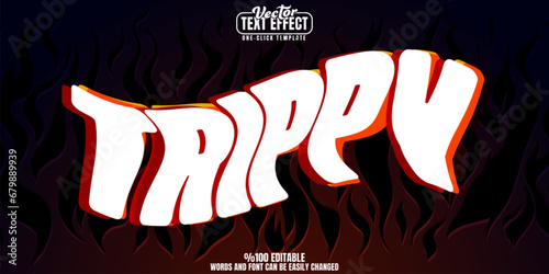 Trippy editable text effect, customizable psychedelic and hallucinogenic 3D font style