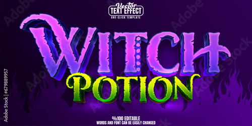 Witch editable text effect, customizable magic and spells 3D font style