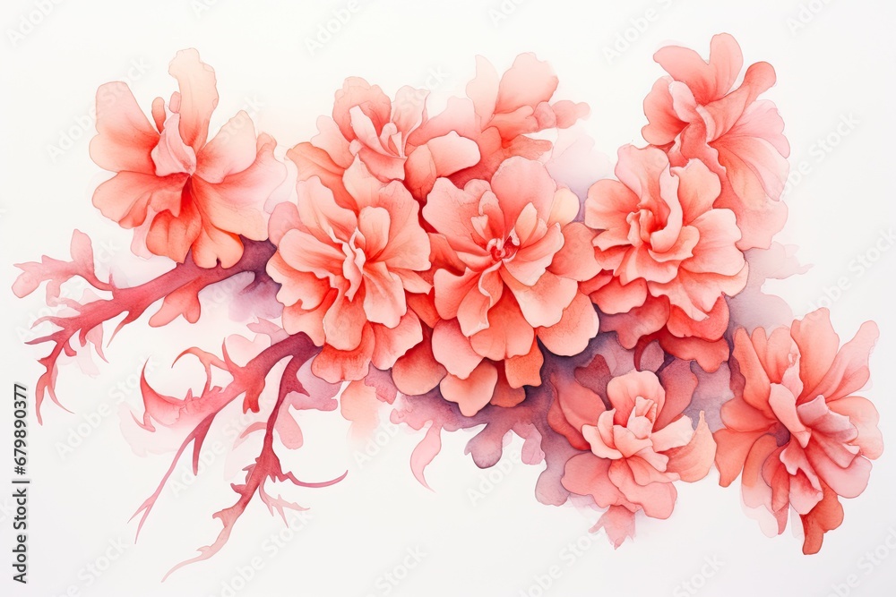 Coral Serenity: A Soft Watercolor Canvas with Gradient-Toned Hues
