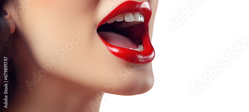 close up portrait of woman with lips