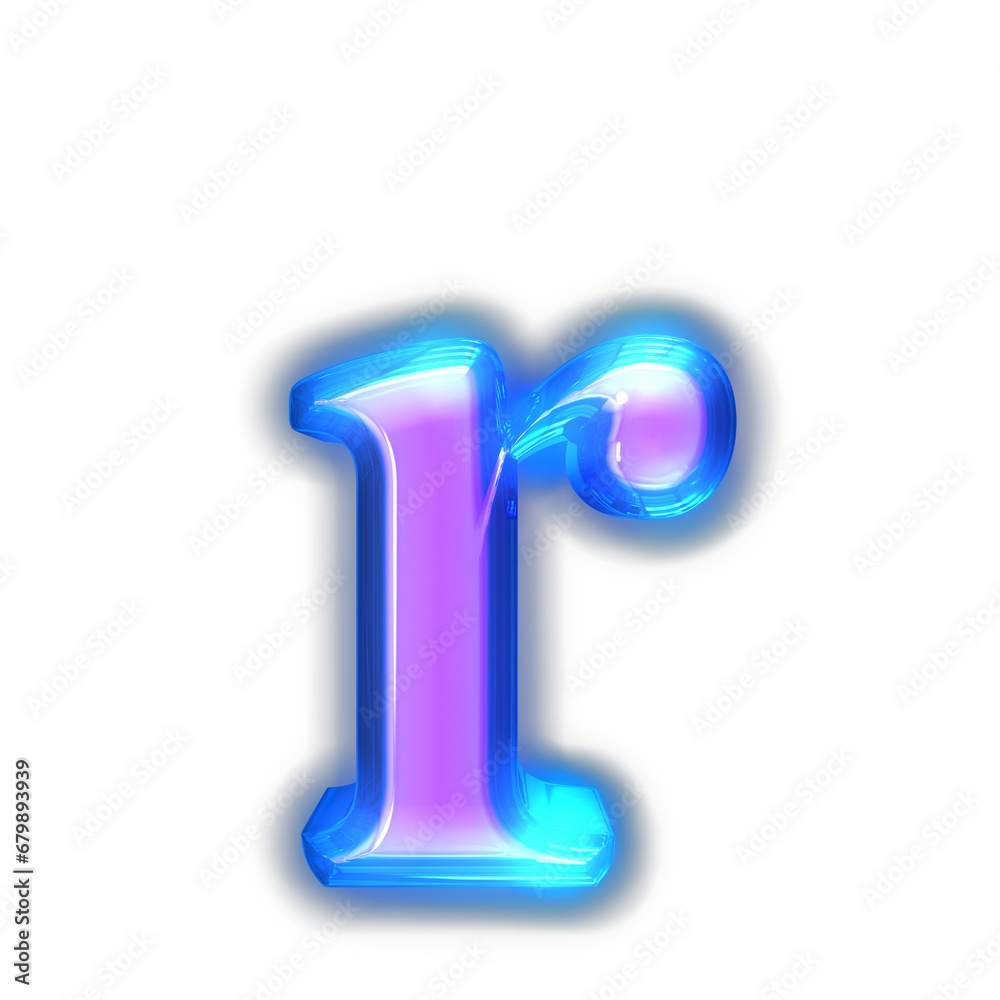 Purple symbol glowing around the edges. letter r Purple symbol glowing around the edges. letter r