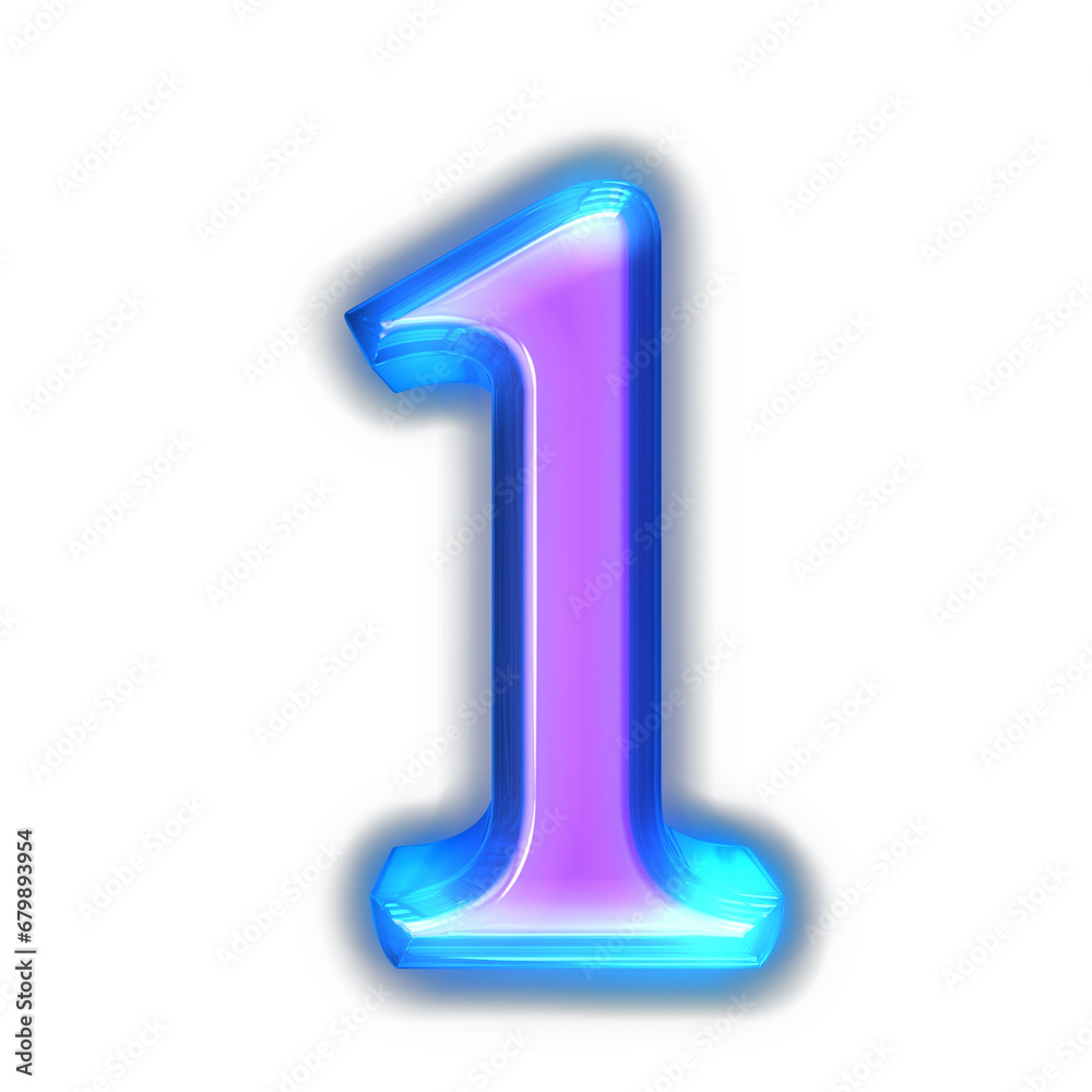 Purple symbol glowing around the edges. number 1 Purple symbol glowing around the edges. number 1