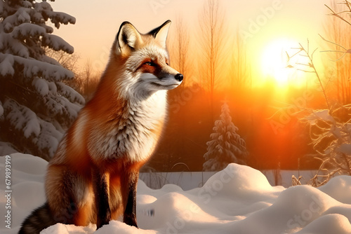 winter fox, arctic fox, nature background © elina