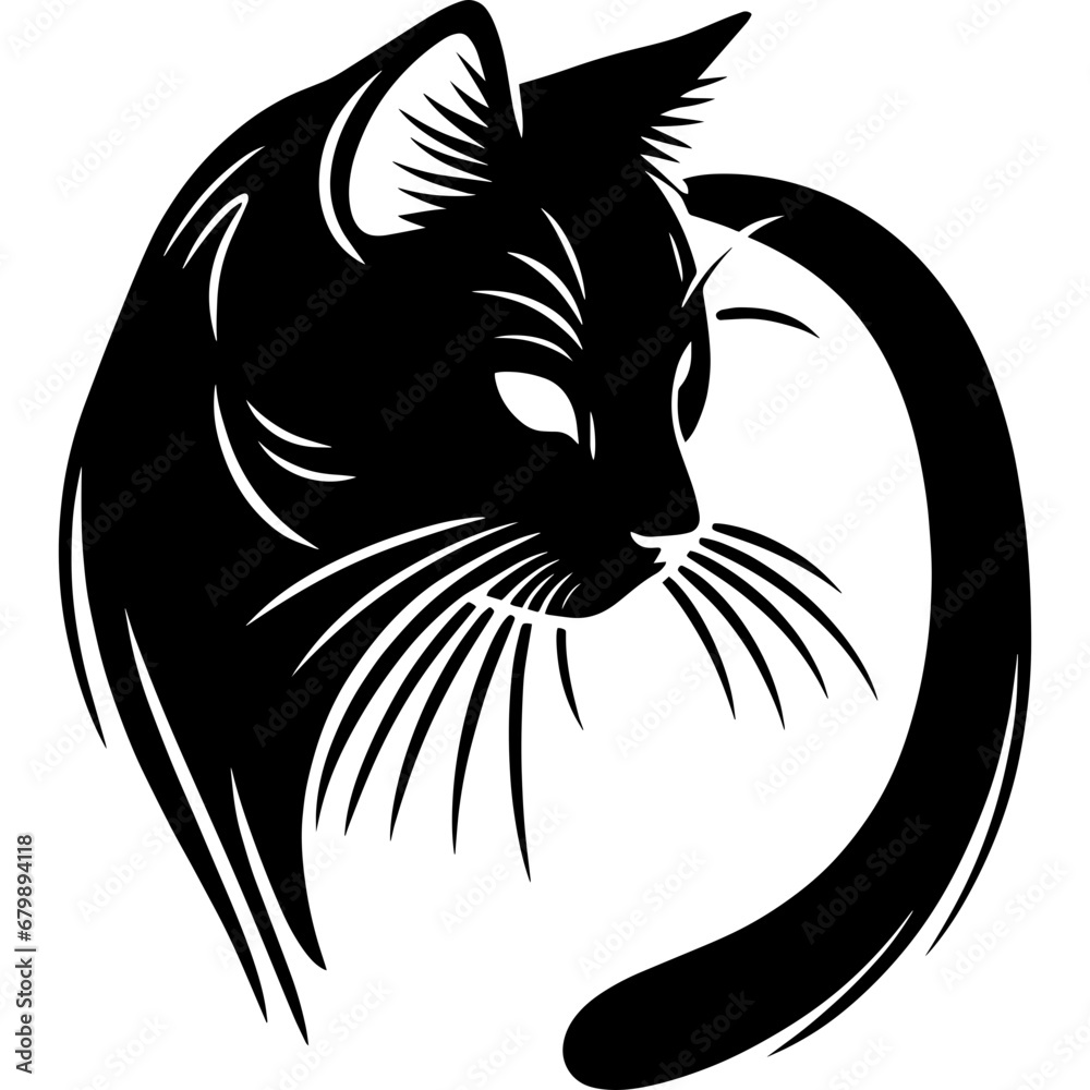 Cat icon hand drawn vector design illustration Cat icon hand drawn vector design illustration