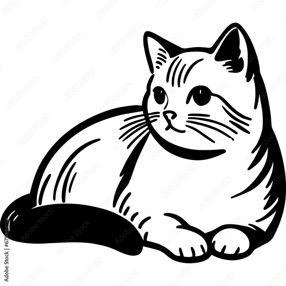Cat icon hand drawn vector design illustration Cat icon hand drawn vector design illustration