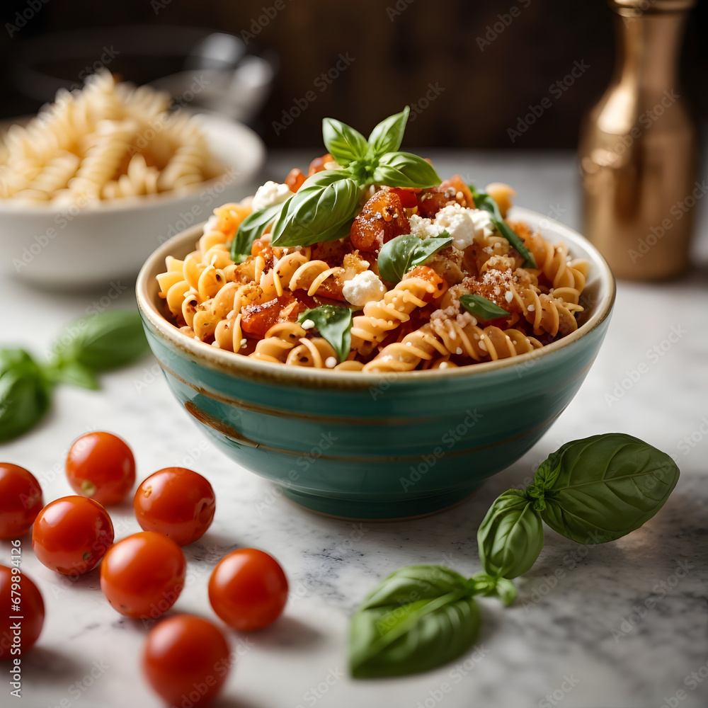 Fusilli with Caramelized Pomodorini Ricotta Sauce - Delectable Pasta Elegance Fusilli with Caramelized Pomodorini Ricotta Sauce - Delectable Pasta Elegance