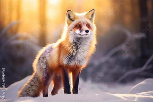 winter fox  arctic fox  nature background