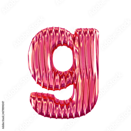 Pink symbol with vertical ribs. letter g