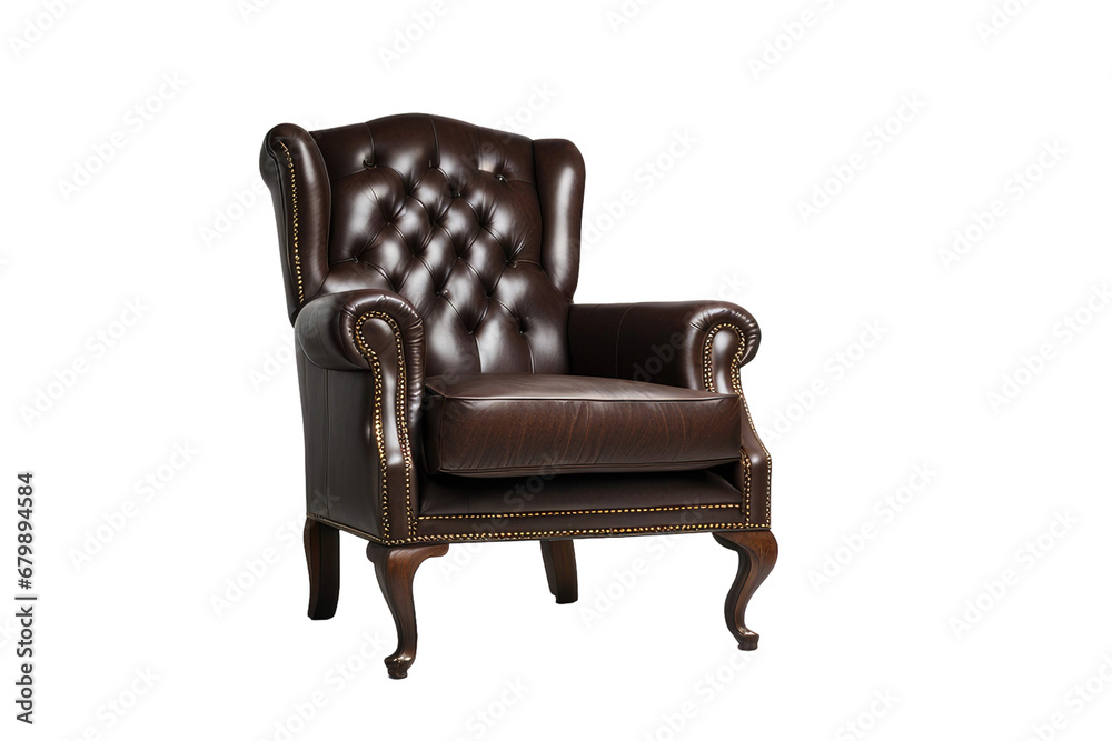 a high quality stock photograph of a single brown sofa chair isolated on white background a high quality stock photograph of a single brown sofa chair isolated on white background