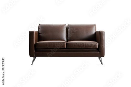 a high quality stock photograph of a single brown sofa chair isolated on white background © ramses