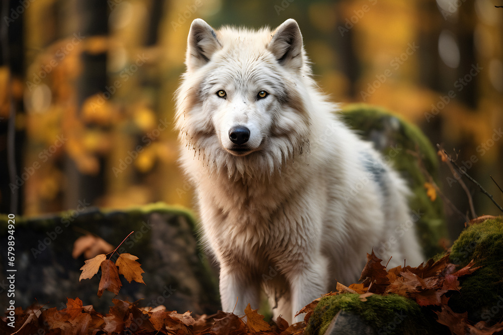 winter white wolf, white fur, nature background winter white wolf, white fur, nature background